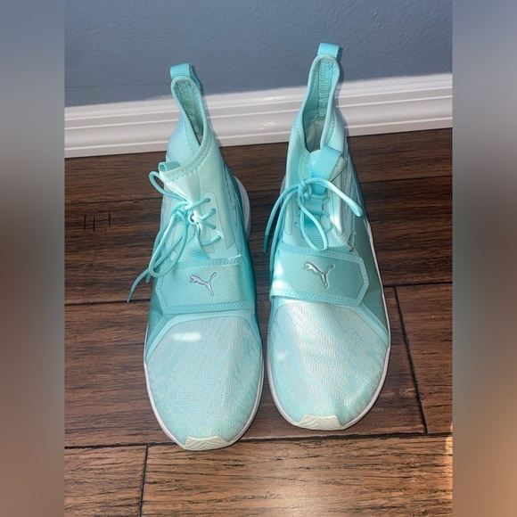 Tiffany blue🩵pumas high top sneakers real sneakers mermaid blue sneakers - Picture 7 of 7